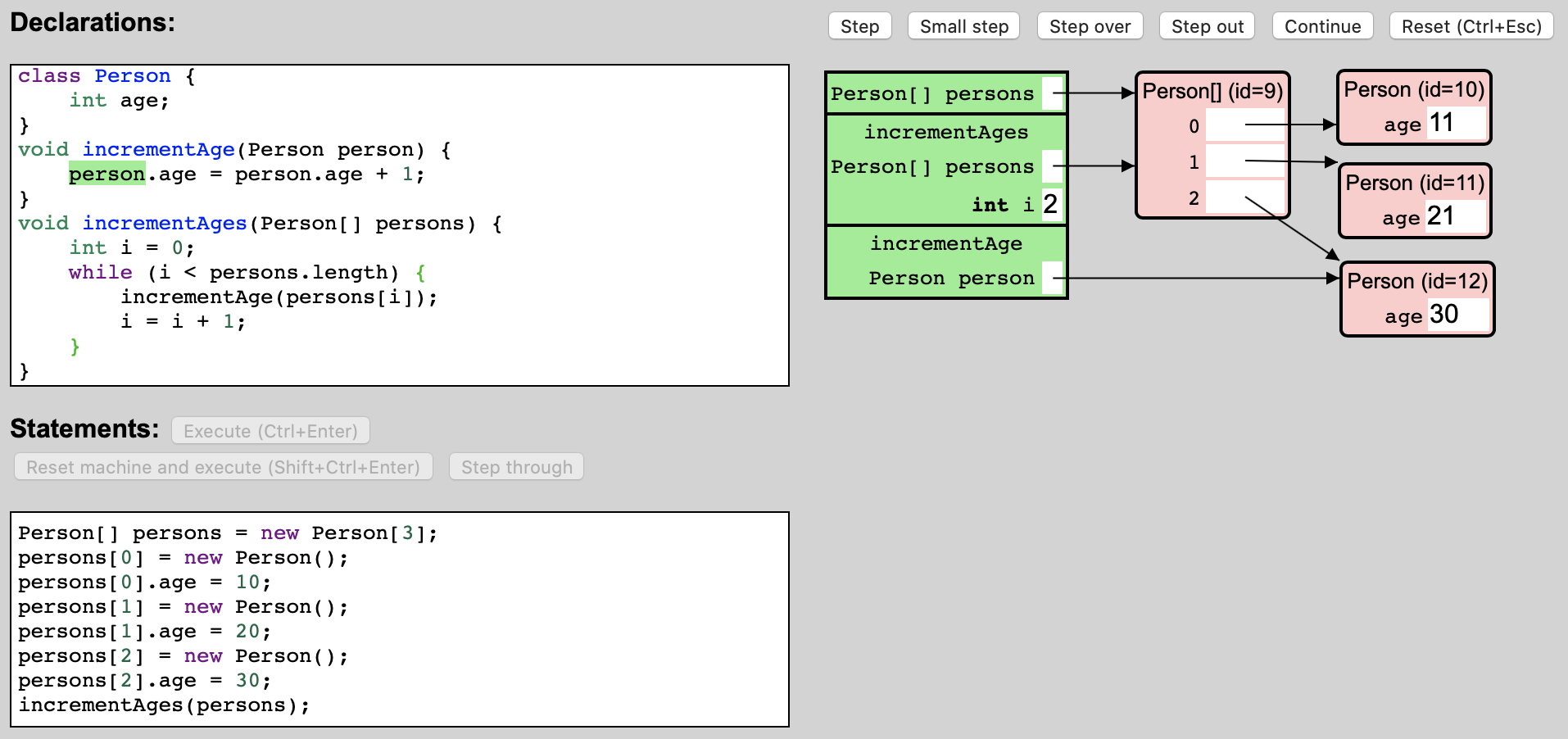 A program execution state